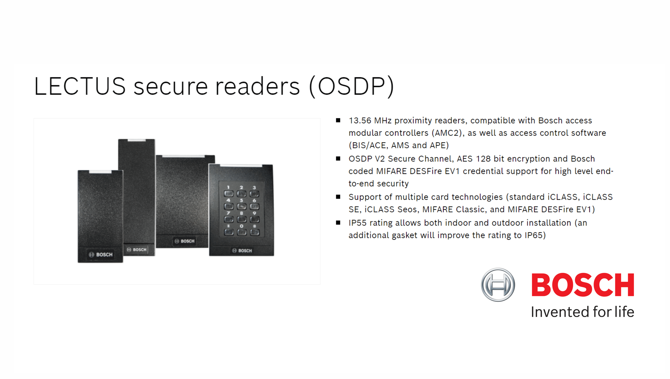 Bosch Access Management System Ams Card Reader And Credential Protocol Options Wiegand And Osdp 